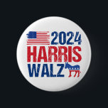 2024 Harris Walz民主党議員ドンキーアメリカン選挙 缶バッジ<br><div class="desc">2024 Harris Walzボタンと赤、白、青のアメリカ国旗と民主党のロバ。民主的なパーティー候補として、大統領と副大統領にカマラハリスとティム・ウォルズに投票する。国クール国デザイン。</div>