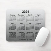 2024 Janz Mouse padによる2024色あせた白いカレンダー マウスパッド (マウス)