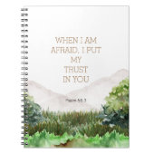 2024 JW年文字詩篇56:3森林水彩 ノートブック (正面)