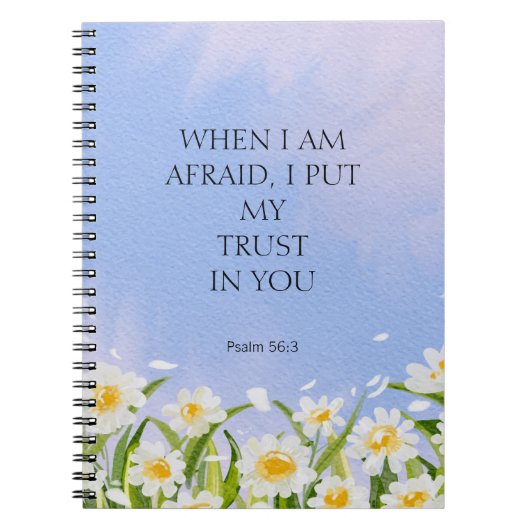 2024 JW年文字詩篇56:3白フローラ ノートブック (正面)