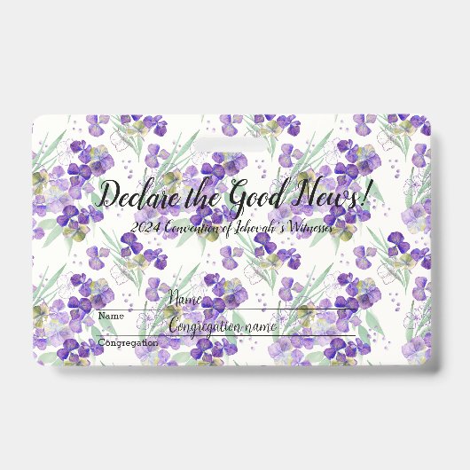 2024 JW convention Hydrangeas バッジ (正面)