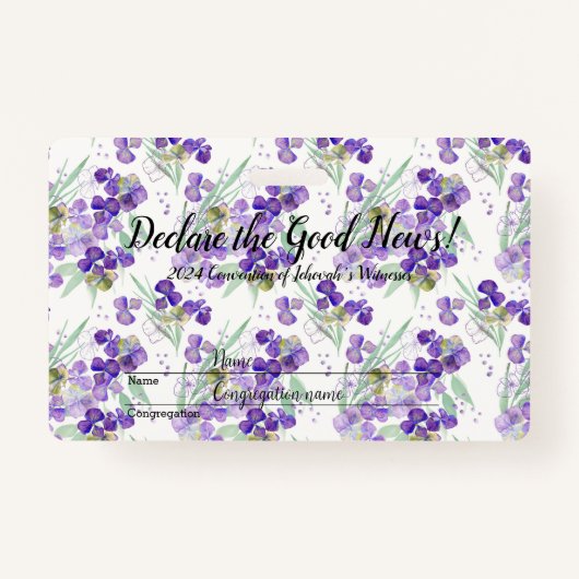 2024 JW convention Hydrangeas  バッジ (正面)