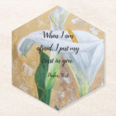 2024 JW year text Psalm 56:3 ペーパーコースター (正面)