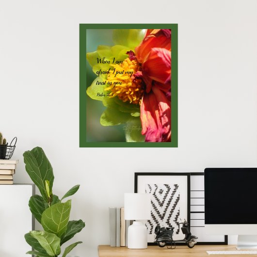 2024 JW year text Psalm 56:3 ポスター (ホームオフィス)