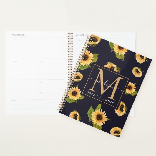 2024 Monogram Sunflower Weekly Non Dated プランナー手帳 (ディスプレー)