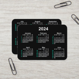 2024 Neon 52週間ISOカレンダー(Janz) 名刺