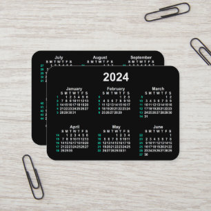 2024 Neon 52週間ISOカレンダー(Janz) 名刺