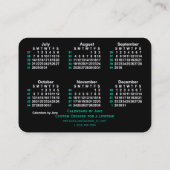 2024 Neon 52週間ISOカレンダー(Janz) 名刺 (裏面)