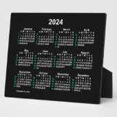 2024 Neon 52週間ISOデスクカレンダーby Janz 8x10 フォトプラーク (側面)