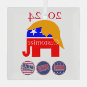 2024 Never Trump Thunder_Cove ガラスオーナメント (裏面)