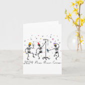 2024 New Year Crew Skeleton Dancing Funny Nurse Ic カード (黄色い花)