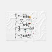 2024 New Year Crew Skeleton Dancing Funny Nurse Ic フリースブランケット (正面(横))