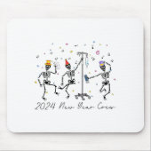 2024 New Year Crew Skeleton Dancing Funny Nurse Ic マウスパッド (正面)