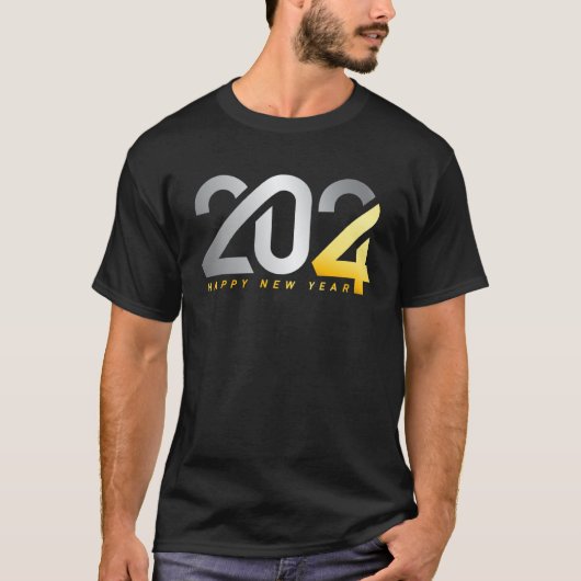2024 New Years Eve Party Supplies NYE 2024 Happy N Tシャツ (正面)