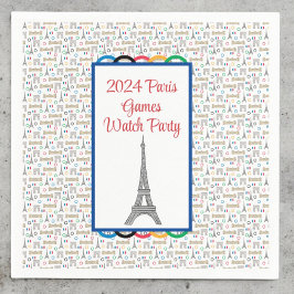 2024 Paris Games Summer Watchパーティーリングや輪 スタンダードカクテルナプキン