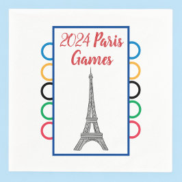 2024 Paris Games Summer Watchパーティーリングや輪 スタンダードカクテルナプキン