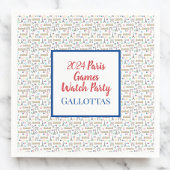 2024 Paris Games Summer Watchパーティー パーソナライズされた スタンダードカクテルナプキン