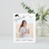 2024 PHOTO モダン Graduation Party招待状グラード ポストカード (スタンド正面)