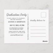 2024 PHOTO モダン Graduation Party招待状グラード ポストカード (裏面)