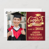 2024 PHOTO モダン Graduation Party招待状 ポストカード (正面/裏面)