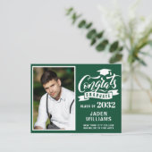 2024 PHOTO モダン Graduation Party招待状 ポストカード (スタンド正面)