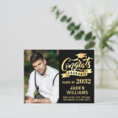 2024 PHOTO モダン Graduation Party招待状 ポストカード (スタンド正面)