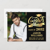 2024 PHOTO モダン Graduation Party招待状 ポストカード (正面/裏面)