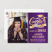 2024 PHOTO モダン Graduation Party招待状 ポストカード (正面/裏面)