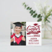 2024 PHOTO モダン Graduation Party招待状 ポストカード (スタンド正面)