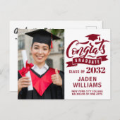 2024 PHOTO モダン Graduation Party招待状 ポストカード (正面/裏面)