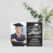 2024 PHOTO モダン Graduation Party招待状 ポストカード (スタンド正面)