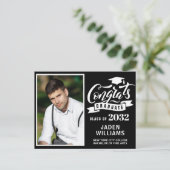 2024 PHOTO モダン Graduation Party招待状 ポストカード (スタンド正面)