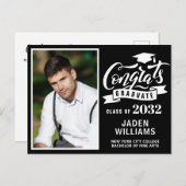 2024 PHOTO モダン Graduation Party招待状 ポストカード (正面/裏面)