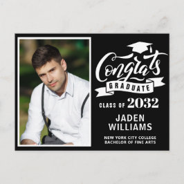 2024 PHOTO モダン Graduation Party招待状 ポストカード