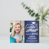 2024 PHOTO モダン Graduation Party招待状 ポストカード (スタンド正面)