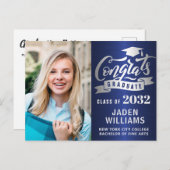 2024 PHOTO モダン Graduation Party招待状 ポストカード (正面/裏面)