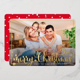 2024 PHOTO FRAMEおもしろい書メリークリスマス 箔シーズンカード