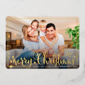 2024 PHOTO FRAMEおもしろい書メリークリスマス 箔シーズンカード (正面)