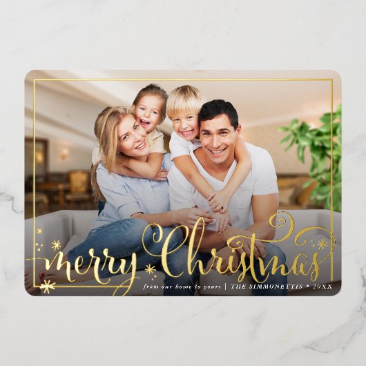 2024 PHOTO FRAMEおもしろい書メリークリスマス 箔シーズンカード (正面)