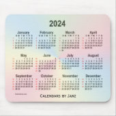 2024 Rainbow Cloud 52 Weeks Calendar by Janz マウスパッド (正面)