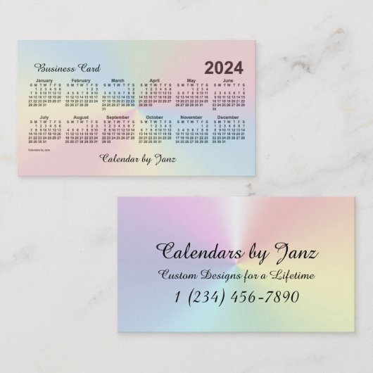 2024 Rainbow Cloud Calendar by Janz 名刺 (正面/裏面)