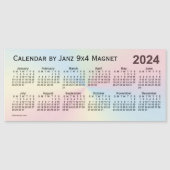 2024 Rainbow Cloud Calendar by Janz 9x4マグネット (正面)