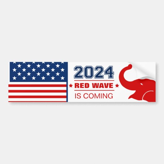 2024 RED WAVE来は バンパーステッカー (正面)