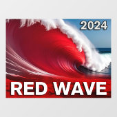 2024 RED WAVE – 目を引く津波海波 ウィンドウサイン (シート)
