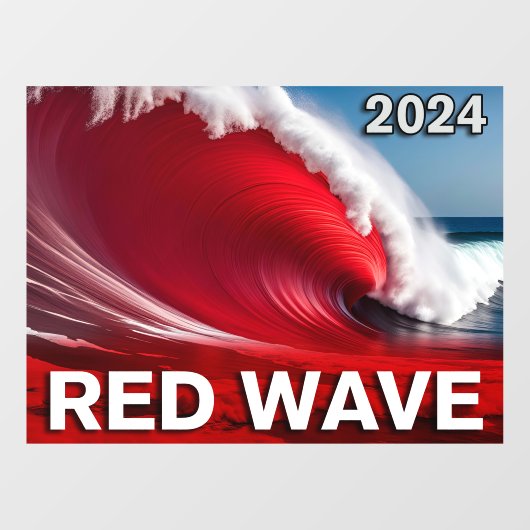 2024 RED WAVE – 目を引く津波海波 ウィンドウサイン (シート)