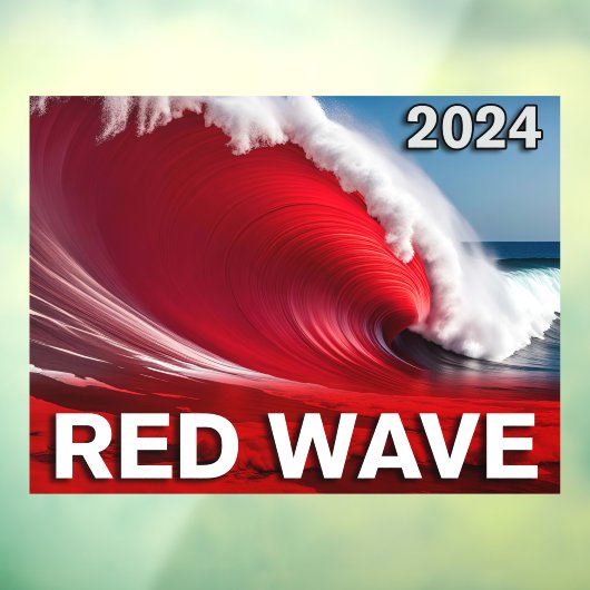 2024 RED WAVE – 目を引く津波海波 ウィンドウサイン (シート3)