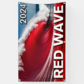 2024 RED WAVE – 目を引く津波海波 横断幕 (縦)