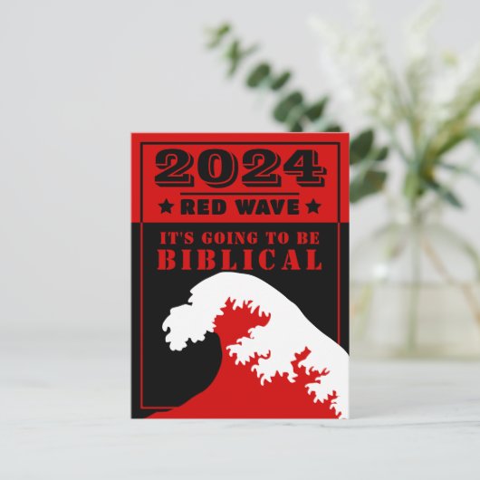 2024 RED WAVE BIBLICALになる ポストカード (スタンド正面)