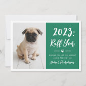2024 Ruff Yearグリーンおもしろい犬写真 シーズンカード (正面)
