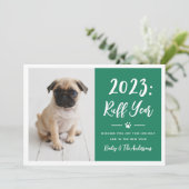 2024 Ruff Yearグリーンおもしろい犬写真 シーズンカード (スタンド正面)